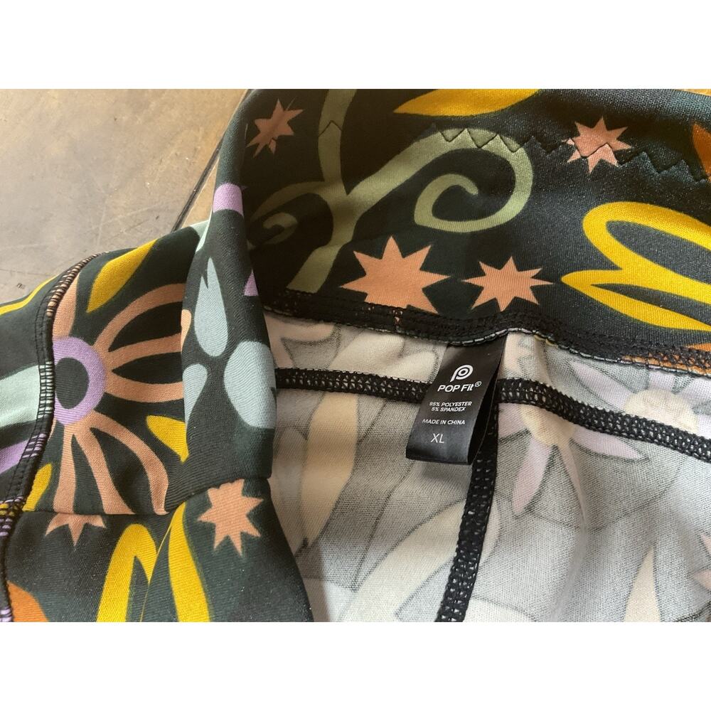 NWT POP Fit XL High Rise Flora Bootcut Pull On Leggings / Pants Multicolor - Picture 5 of 9